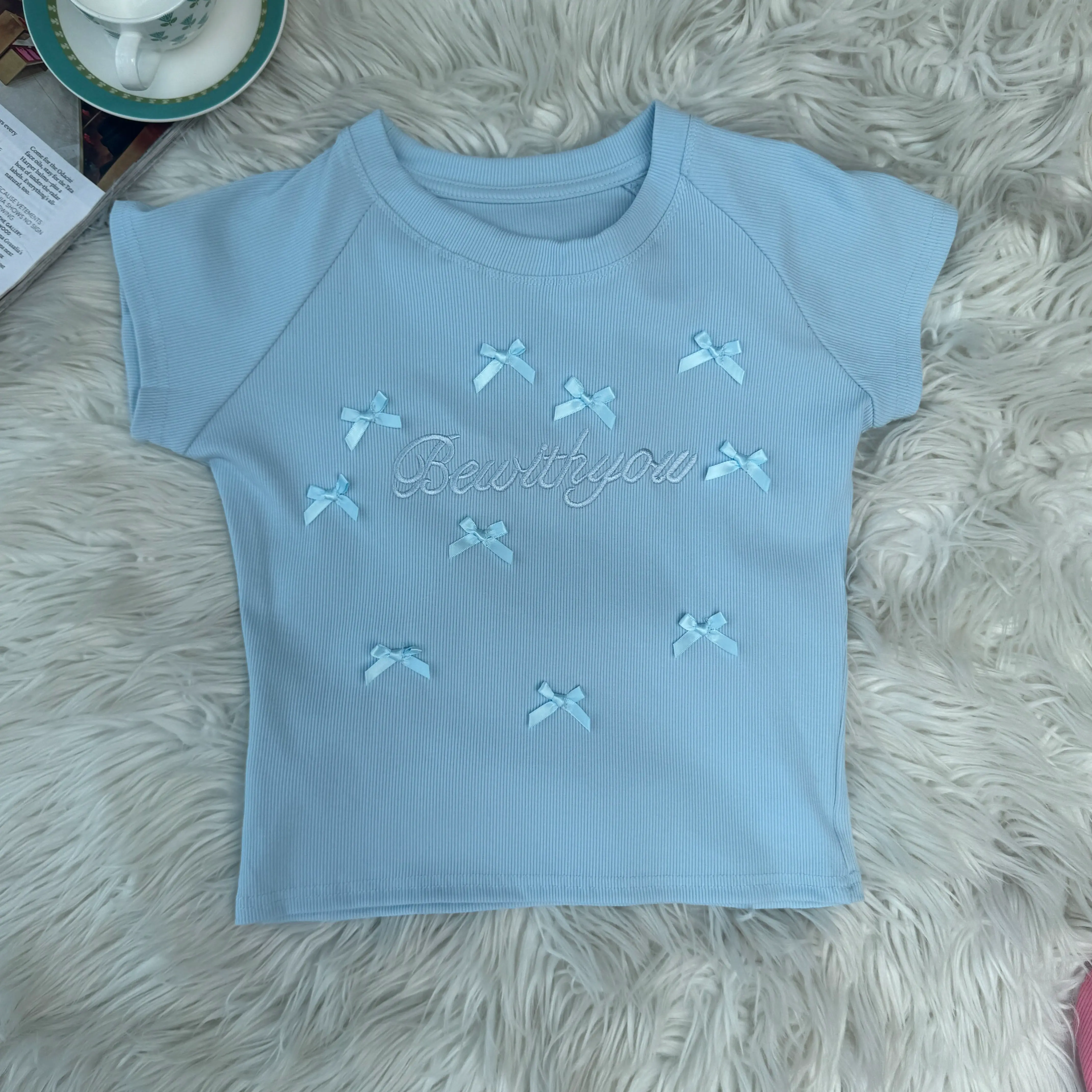 9917 CROP PRINTED TEE