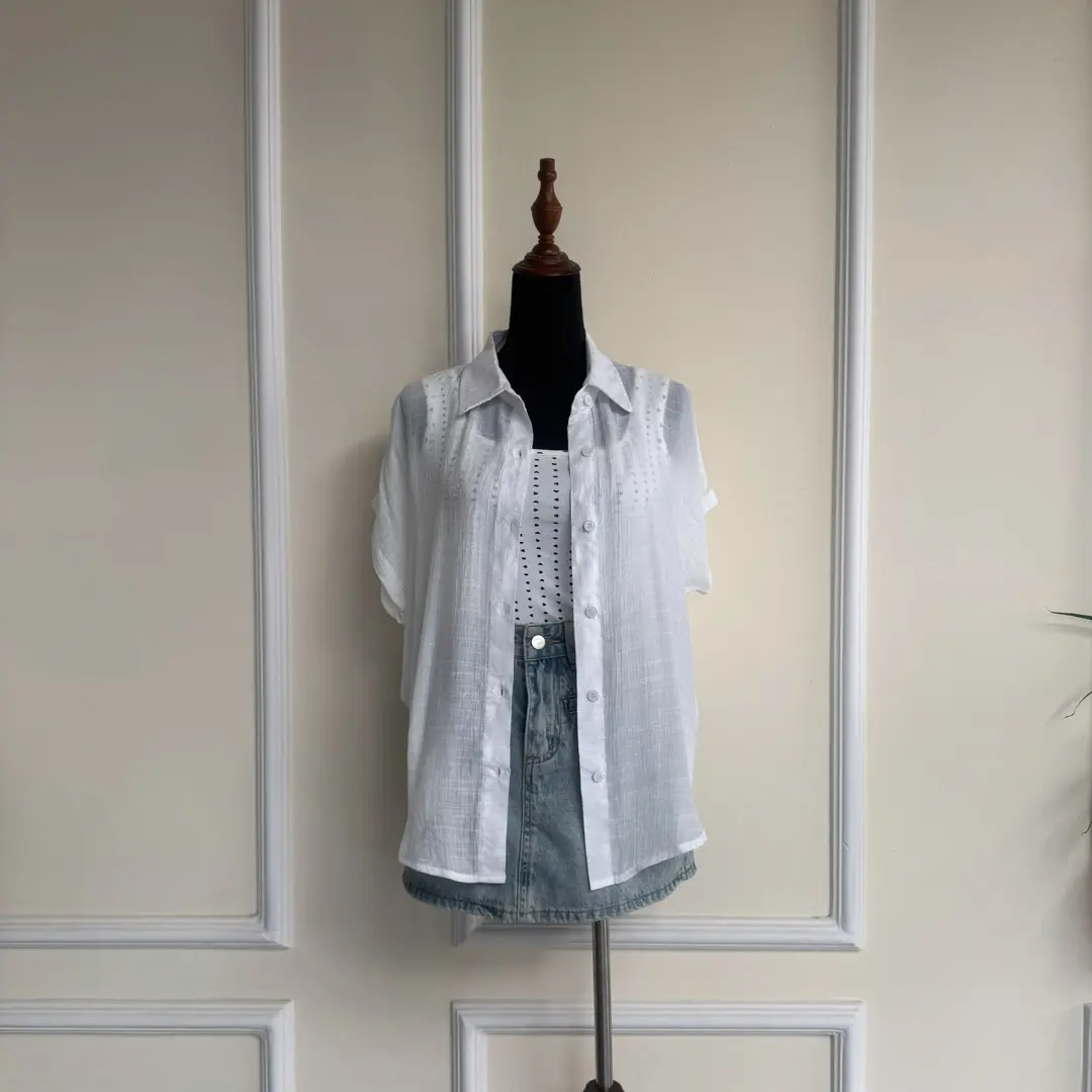 HB SS25-141 LINEN KIMONO SHIRT