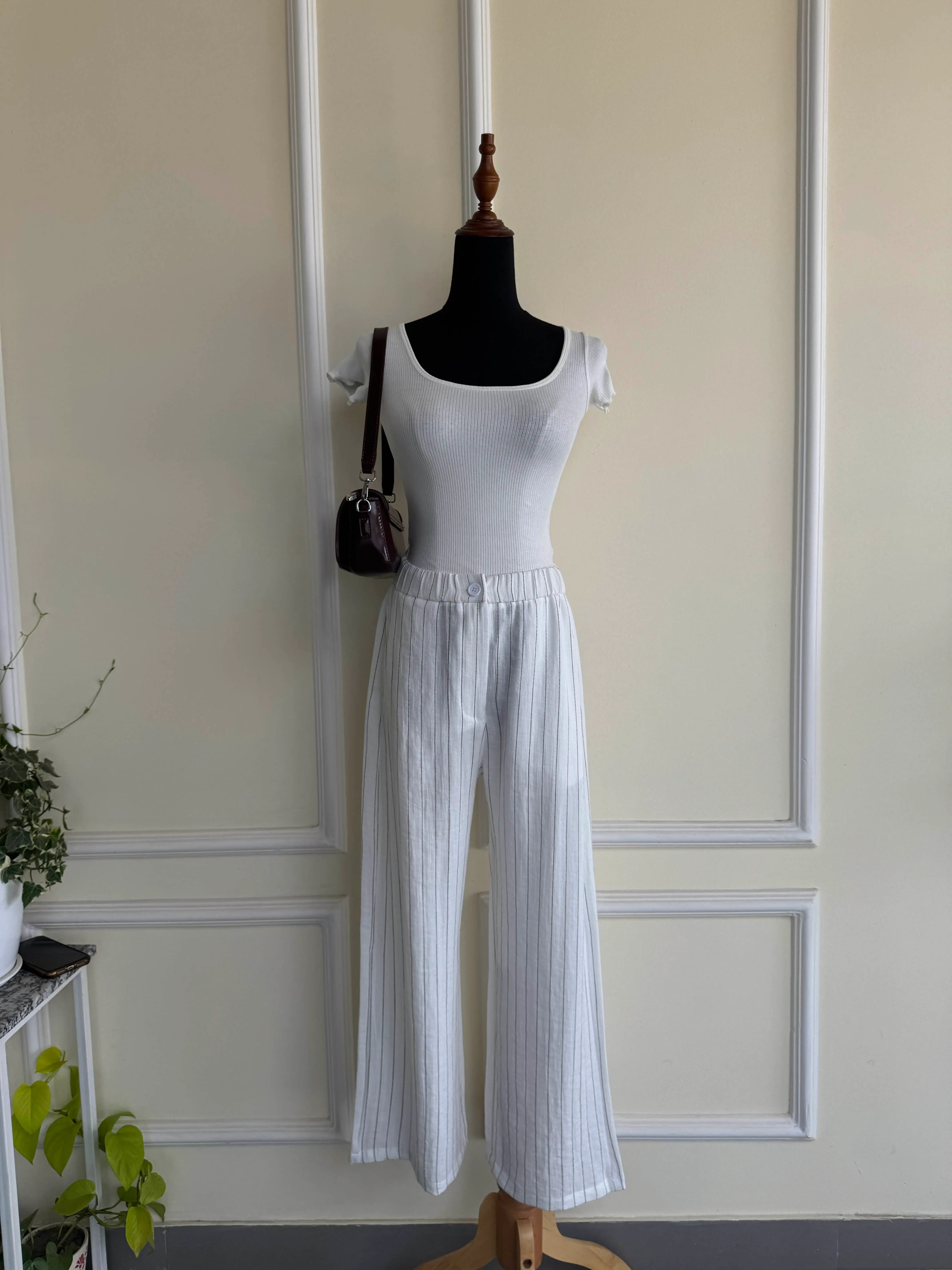 BMO SS25-43 LINEN STRIPE PANT