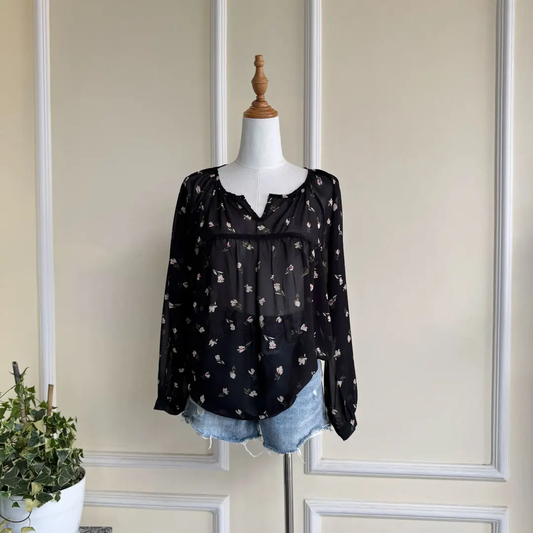 HB SS25-235 FLORAL CHIFFON TOP