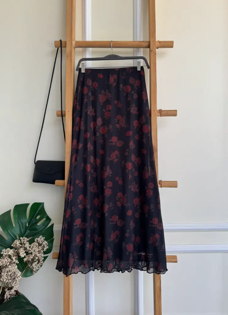 BMKS SS25-18 SHEER MESH MAXI SKIRT