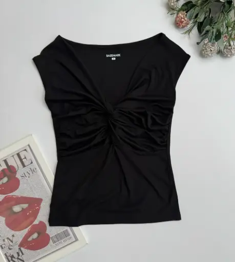 3.28866 HB SS25-223 KNOTTED TOP (BLACK, S)