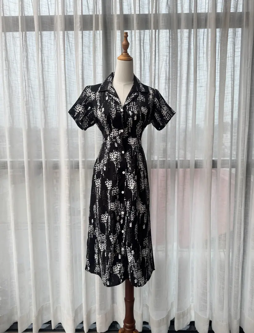 HB SS25-246 PRINTED SHIRT DRESS