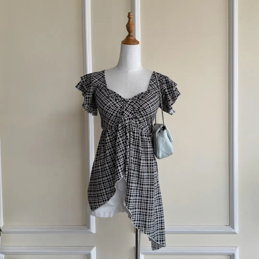 BMO SS25-41 PATTERNED FLOUNCY TOP