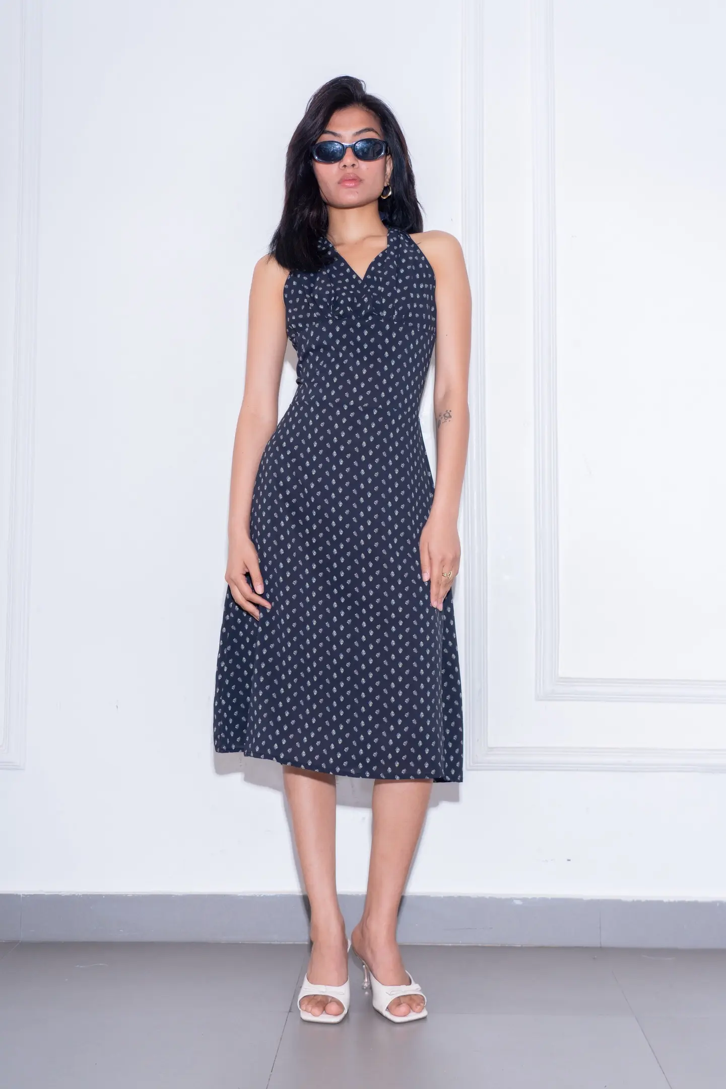 HB SS25-236 FLORAL HALTER DRESS