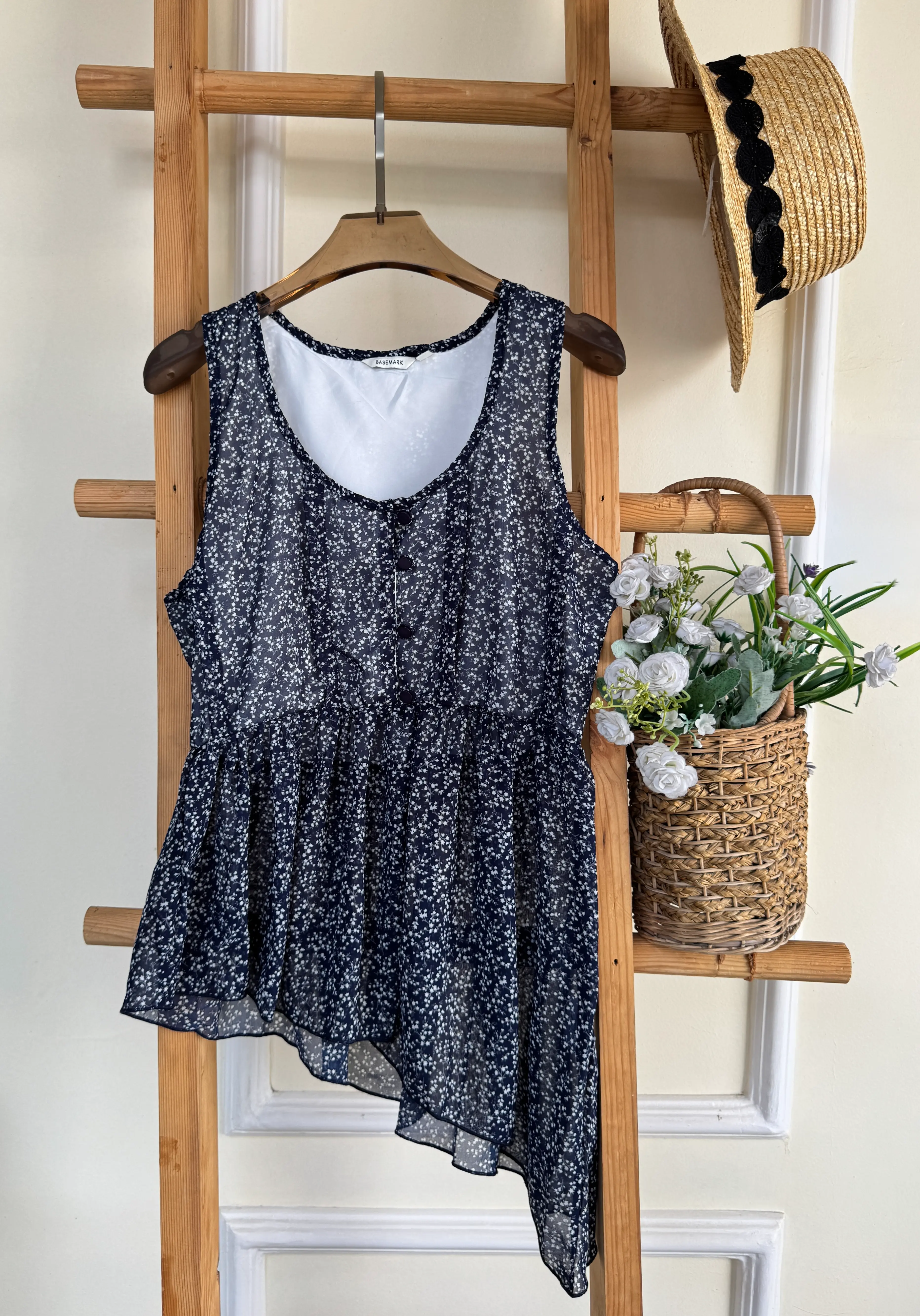 HB SS25-238 FLORAL CHIFFON TOP