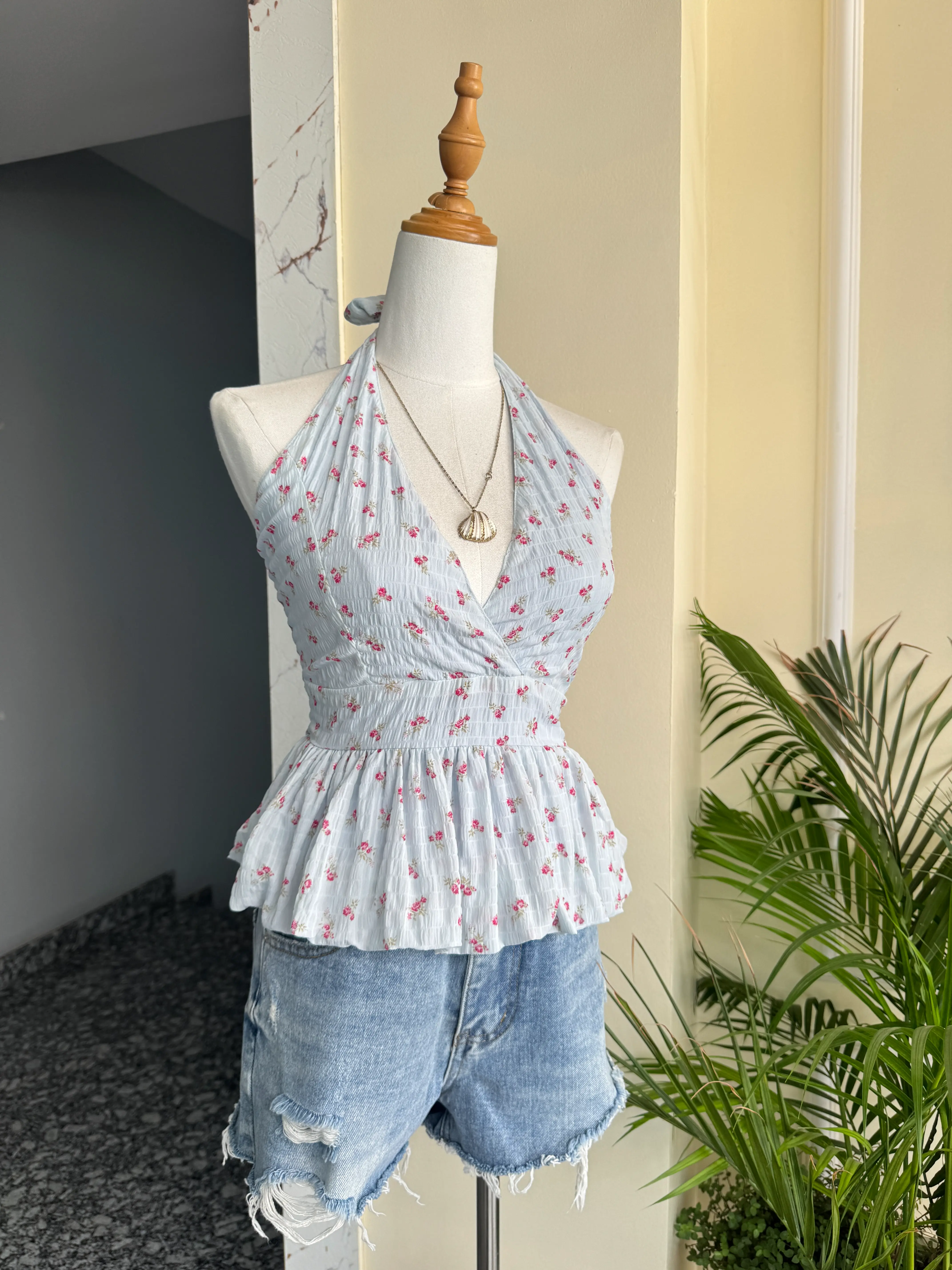 HB SS25-256 HALTER BALLOON TOP