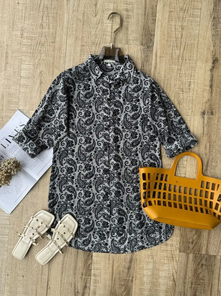 HB SS25-335 LONG CHIFFON SHIRT