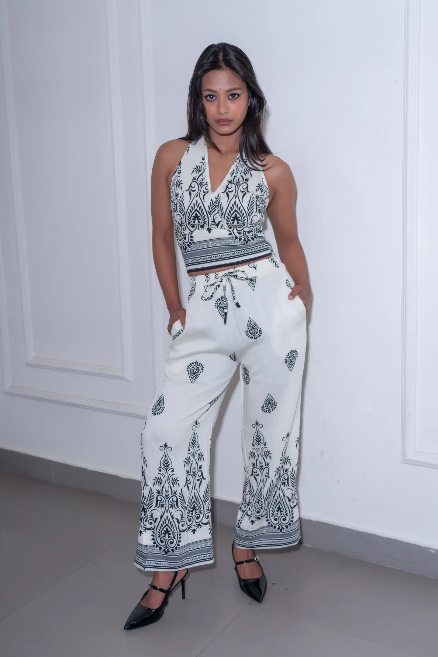 HB SS25-368 BOHO HALTER CO ORDS