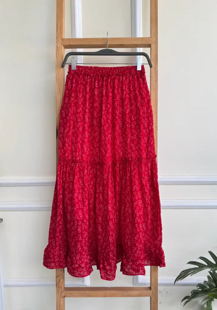HB SS25-424 RUFFLE DOR SKIRT