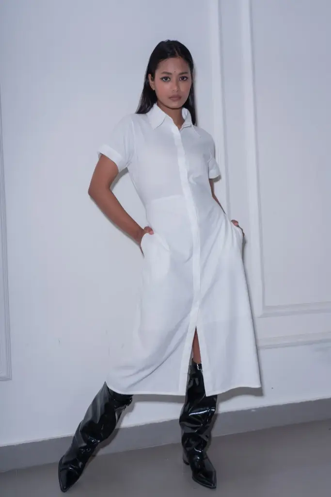 3.43512 HB SS25-463 SHIRT DRESS (WHITE, M)