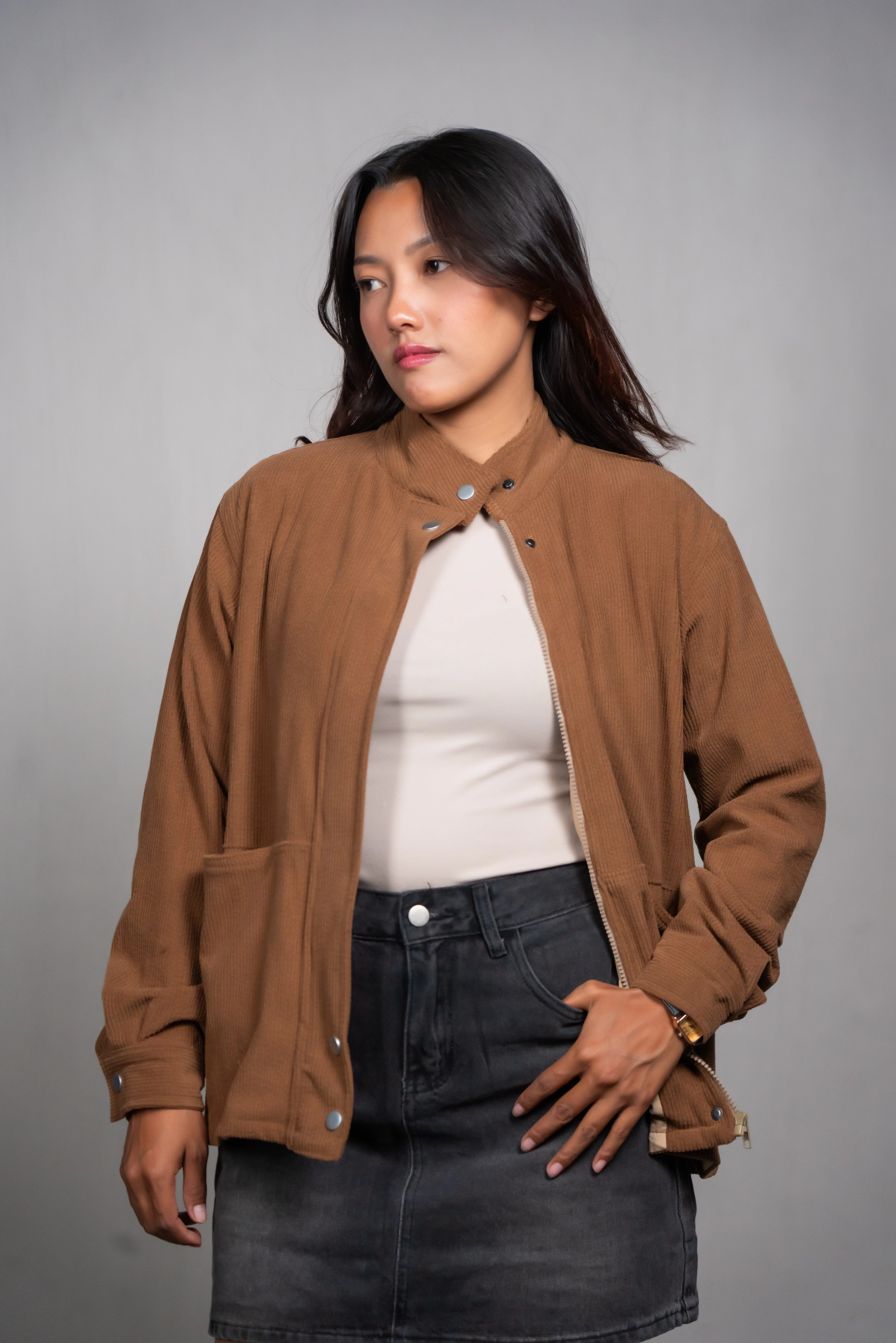 HB SS25-401 CORDUROY BUCKET POCKET JACKET