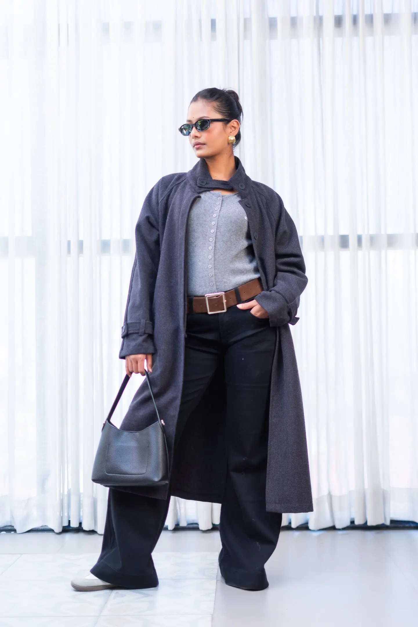 HB AW25-07 FUNNEL NECK OVERCOAT