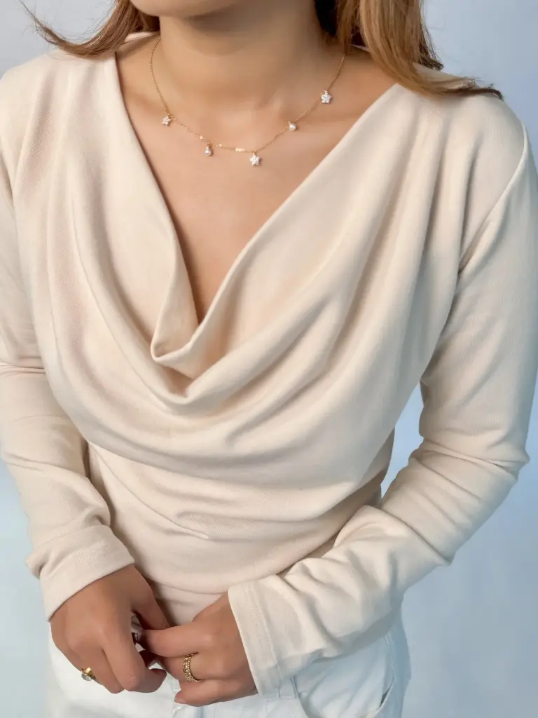 3.48780 HB AW25-55 FLEECE COWL TOP (BLACK, S)