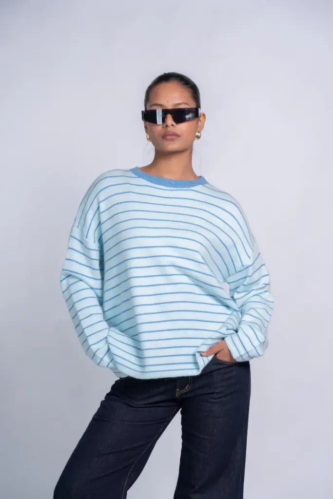 3.50604 6836-1 LADIES SWEATER (BLUE)