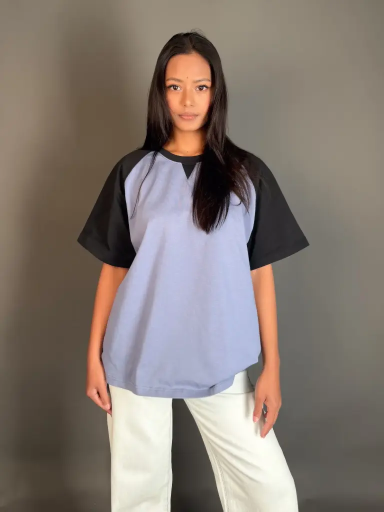 3.59447 BMO SS26-07 RAGLAN COTTON TEE (BLUE, M)
