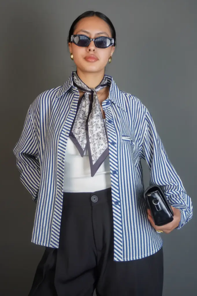 HB SS26-16 CROP STRIPE SHIRT