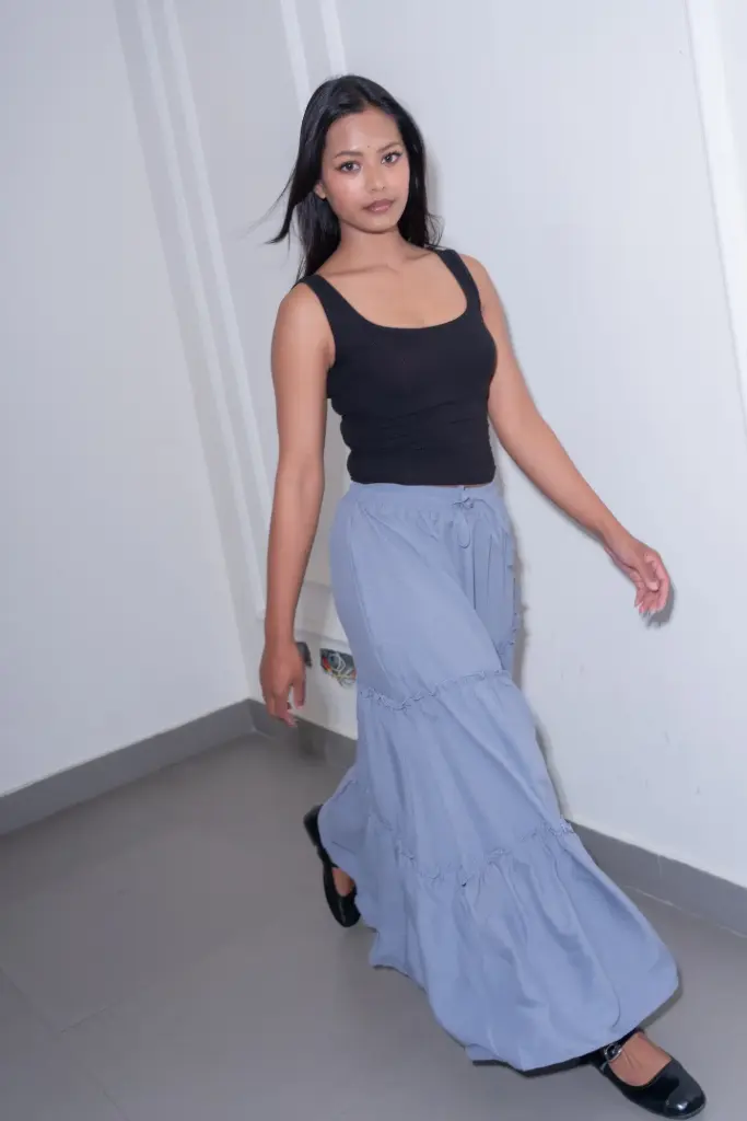 HB SS26-33 ASYMMETRIC MAXI SKIRT
