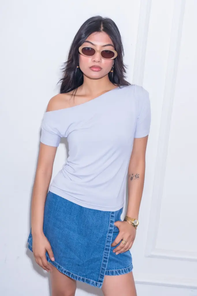 3.62894 BMKS SS26-09 ONE SHOULDER TOP (BLUE, S)