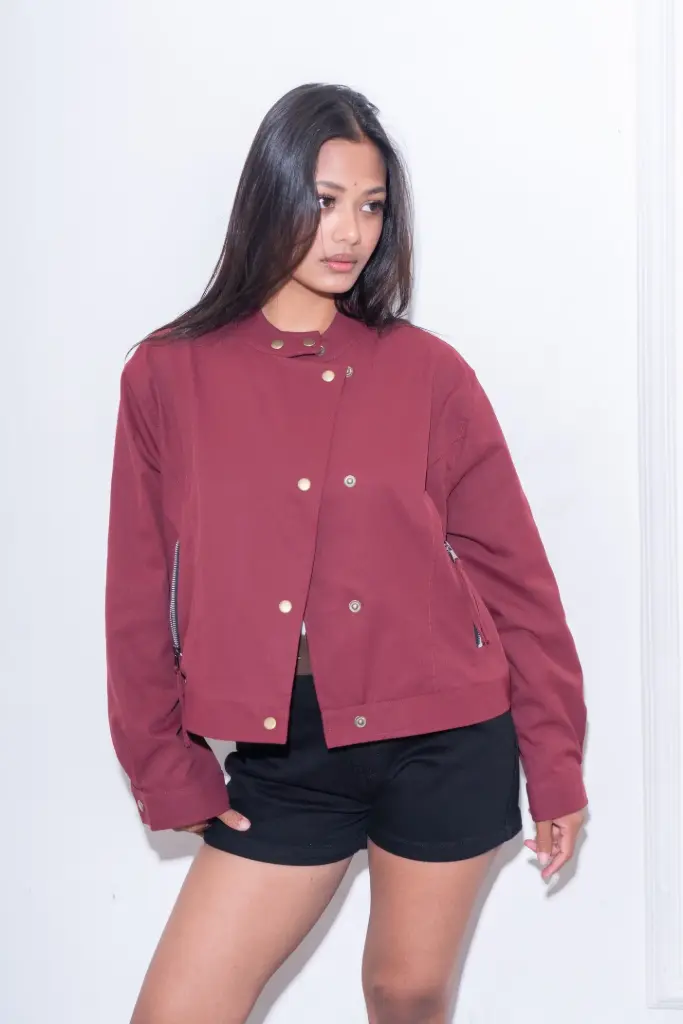 3.64260 HB SS26-48 BIKER JACKET (BURGUNDY, M)
