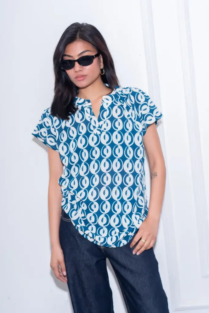 3.65214 HB SS26-87 AABHA TOP (BLUE, M)