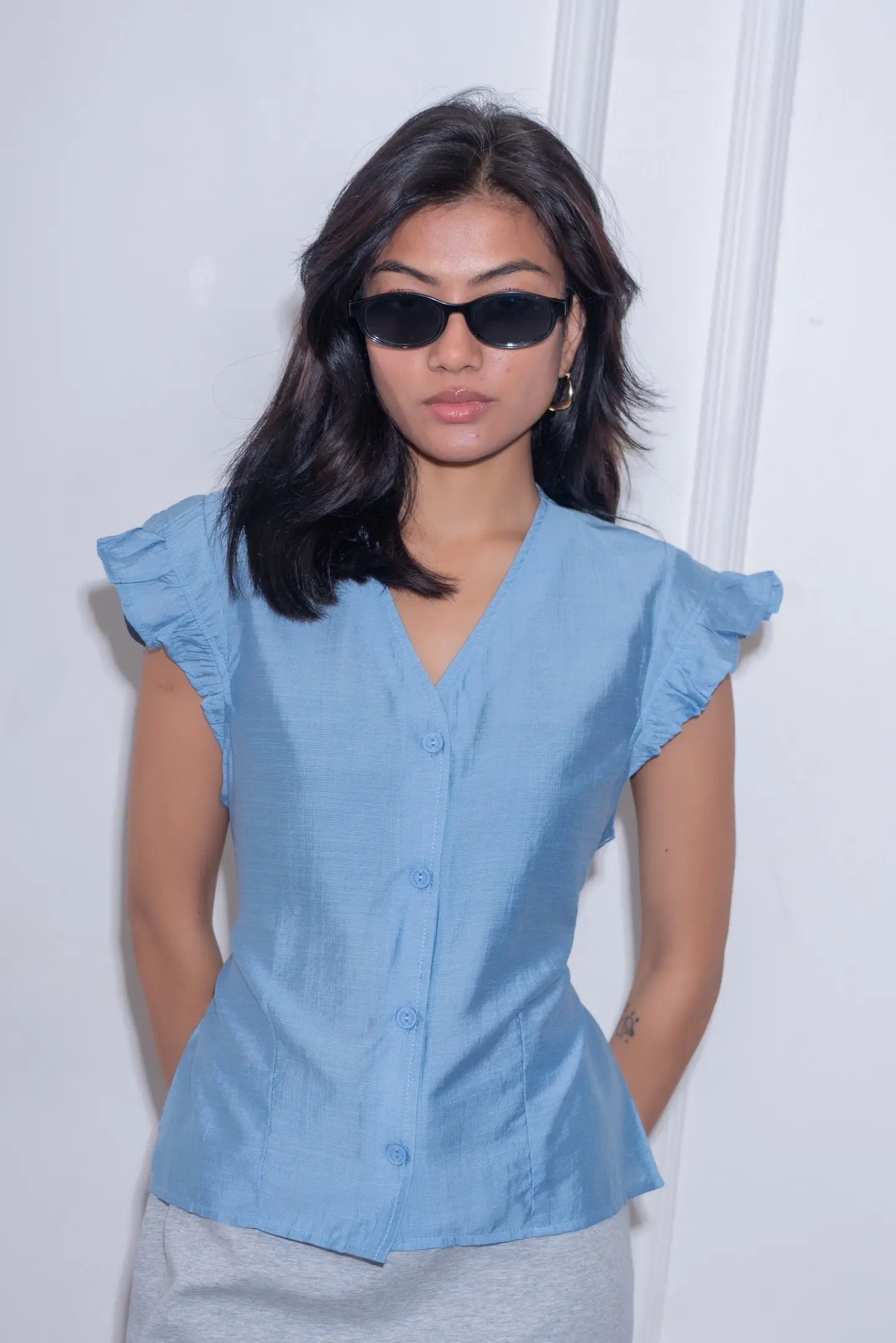 HB SS26-80 PEPLUM BLOUSE