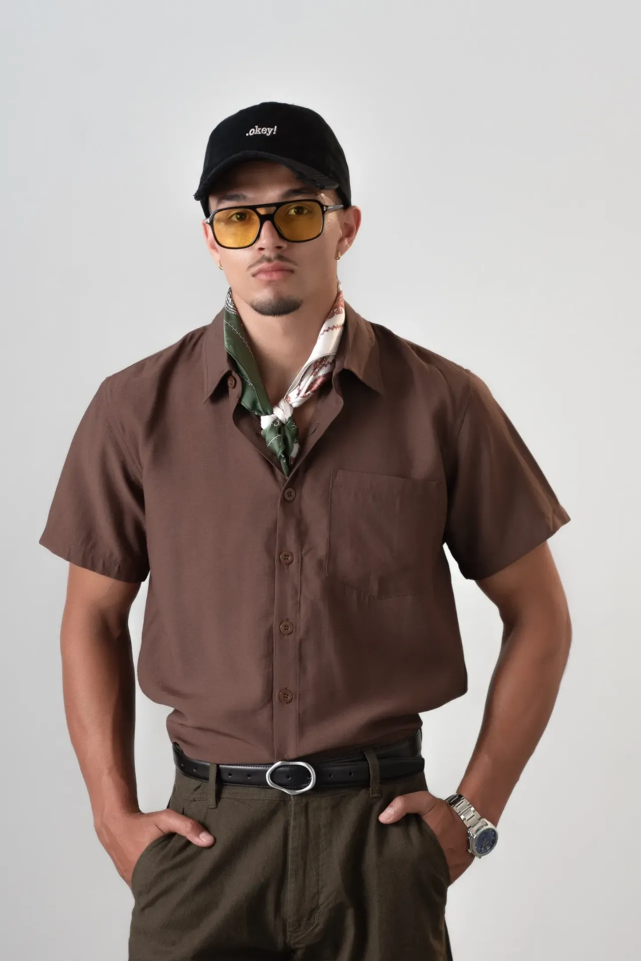 3.68179 BMMO SS26-10 SOLID HALF SHIRT (ESPRESSO, S)