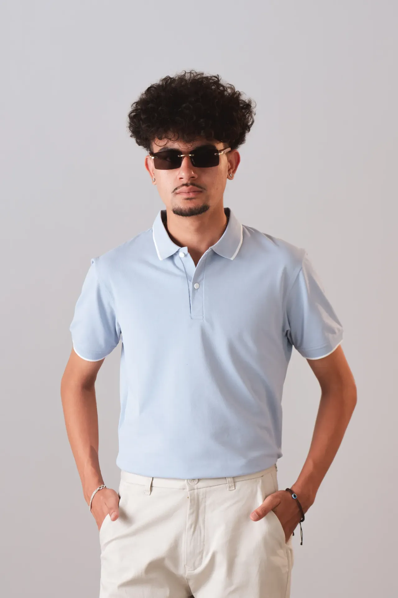 3.93159 BMM BSS26-05 HIM POLO T-SHIRT (BLUE, S)