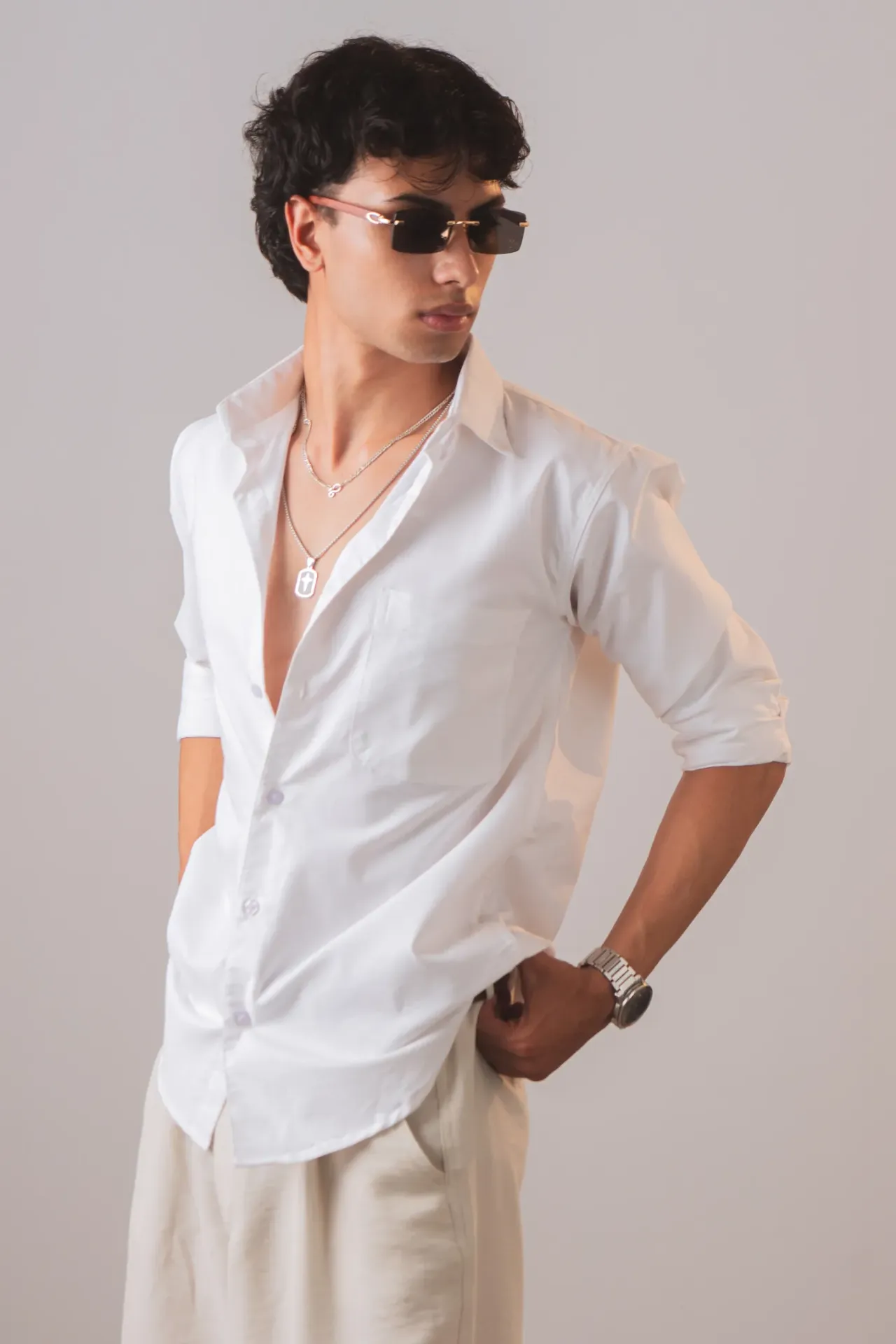 3.93750 BMNL SS26-14 OXFORD CLASSIC SHIRT (WHITE, M)