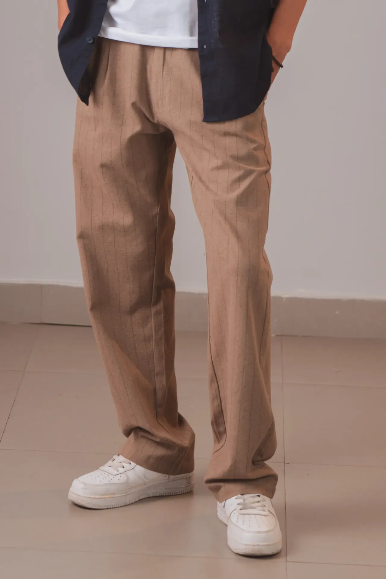 3.95616 BMNL SS26-17 SAIPAL LINEN BLEND PANT (BROWN, M)