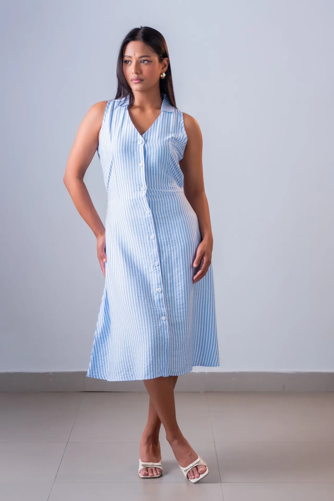 HB SS26-238 CLASSIC BUTTON DOWN DRESS
