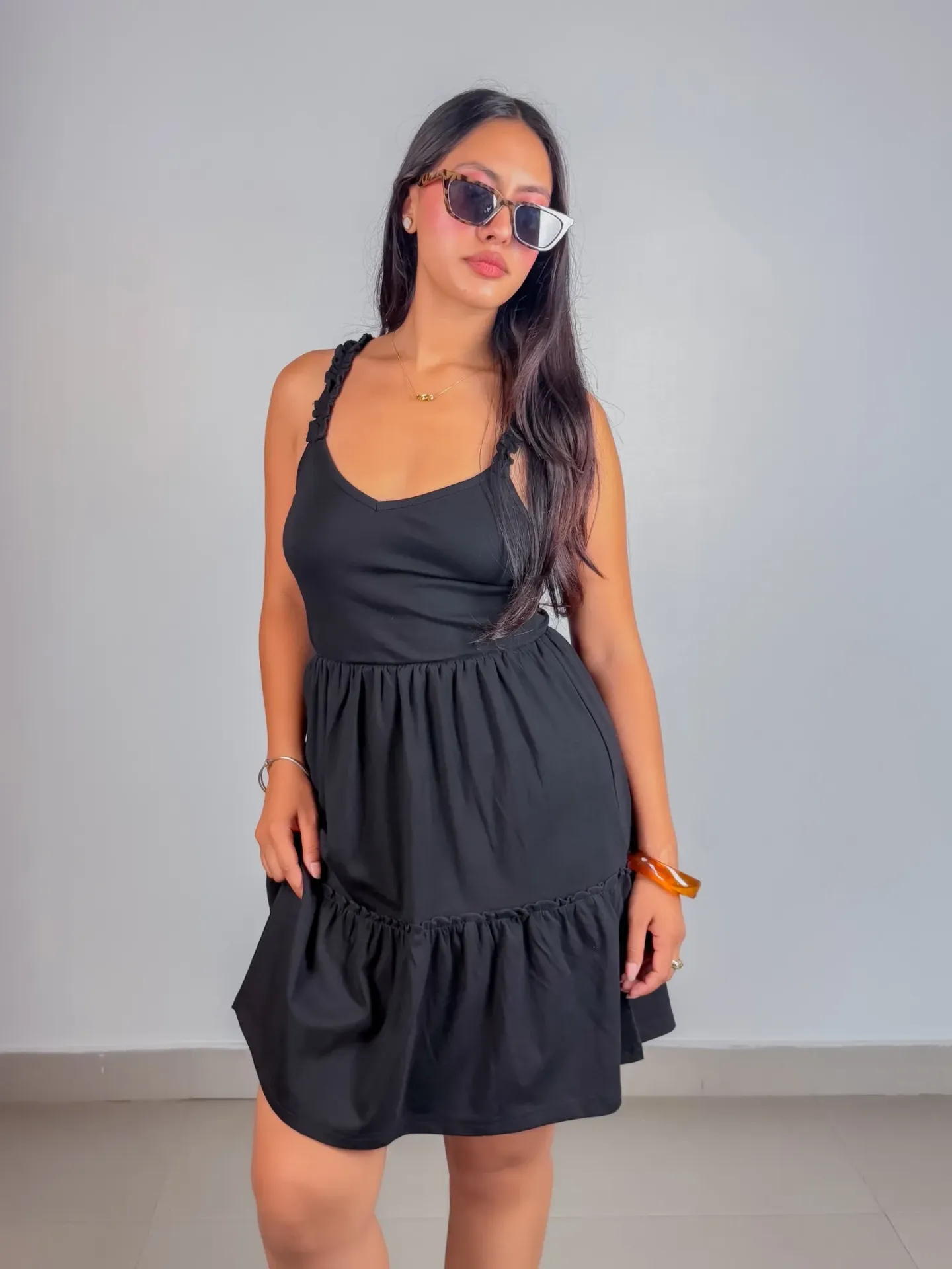 3.97144 HB SS26-131 SUN DRESS (BLACK, S)