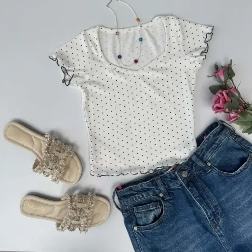 BMO SS25-23 POLKA CROP TOP