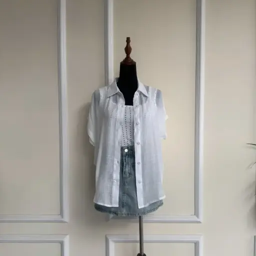 HB SS25-141 LINEN KIMONO SHIRT