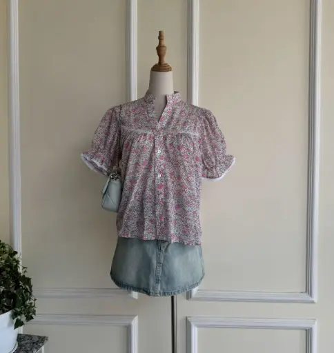 HB SS25-132 LACEY FLORAL TOP