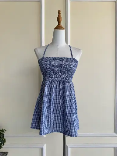 BMKS SS25-24 PLAID SMOKED TOP