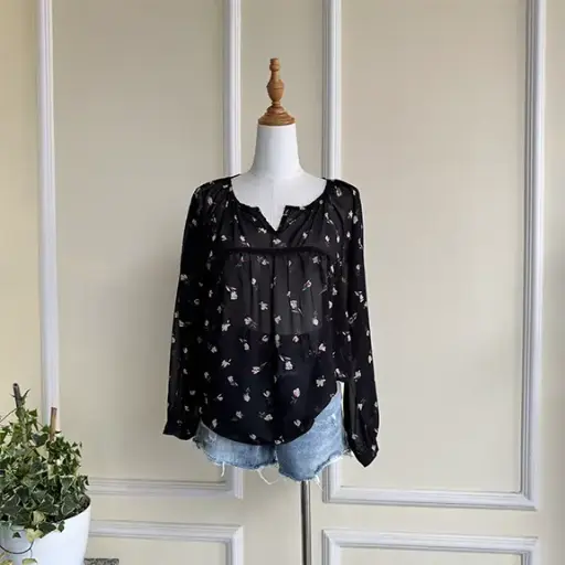 HB SS25-235 FLORAL CHIFFON TOP