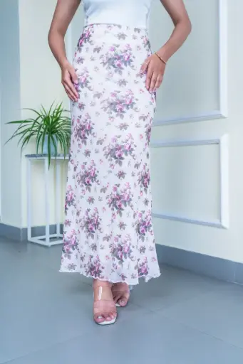 BMKS SS25-18 SHEER MESH MAXI SKIRT