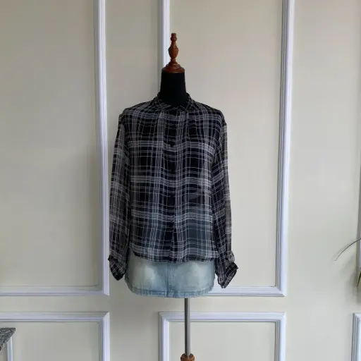 HB SS25-182 SHEER CHECKERED SHIRT