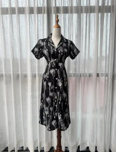 HB SS25-246 PRINTED SHIRT DRESS