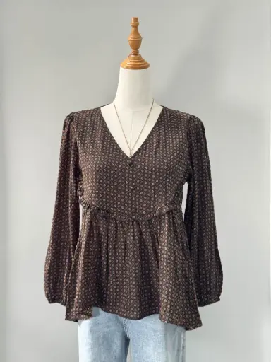 HB SS25-263 PRINTED YOKE TOP 