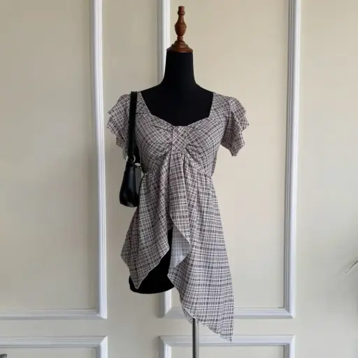 BMO SS25-41 PATTERNED FLOUNCY TOP