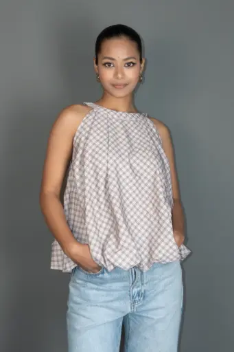 BMO SS25-57 BALLOON CHOKERED TOP