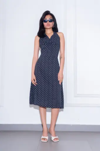 HB SS25-236 FLORAL HALTER DRESS