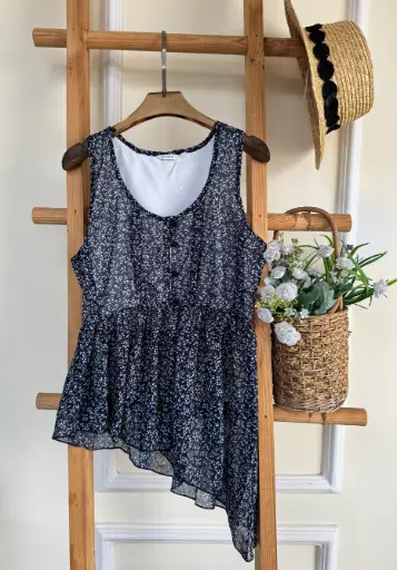 HB SS25-238 FLORAL CHIFFON TOP