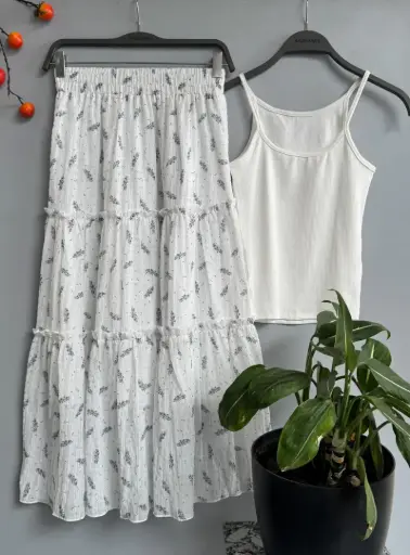 HB SS25-296 PRINTED SKIRT