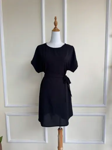 HB SS25-358 SOLID WAIST BELT DRESS