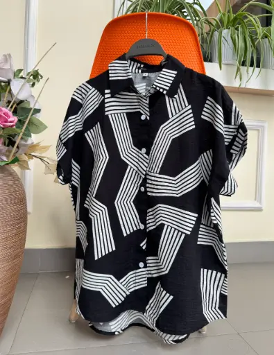 HB SS25-356 KIMONO PRINTED SHIRT