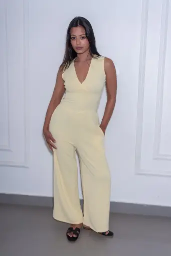 HB SS25-366 SOLID WIDE LEG JUMPSUIT