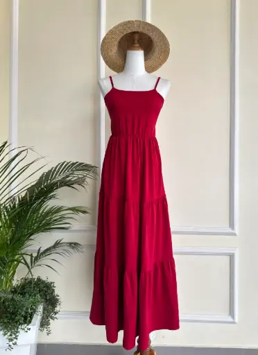 HB SS25-349 SOLID MAXI DRESS